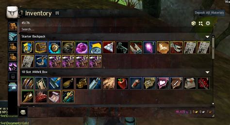 gw2 split stack|gw2 deposit all materials.